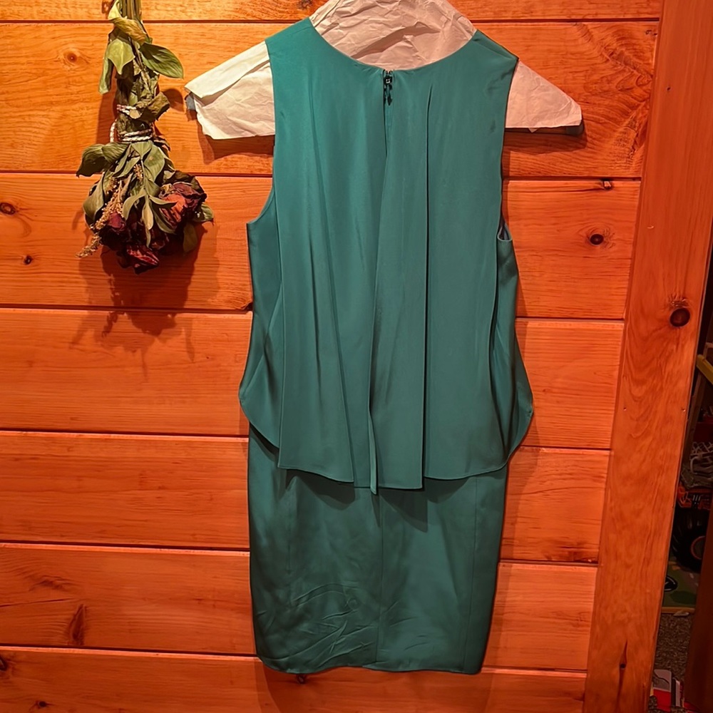 Ocean rich sea foam green silk cocktail dress